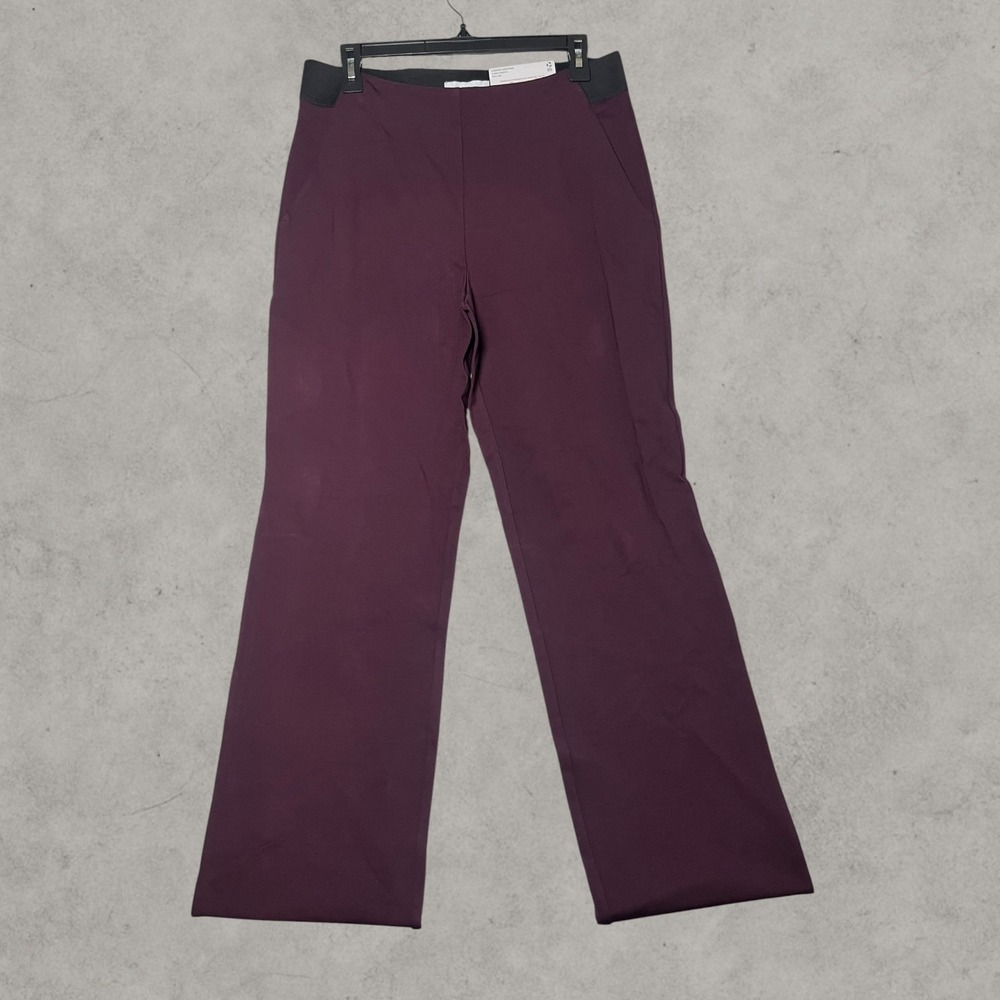 Liz Claiborne Audra Straight Leg Pants Winetasting Burgundy Pull On Stretch M